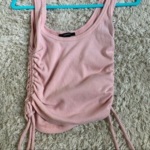 light pink/coral forever 21 scrunch tank top